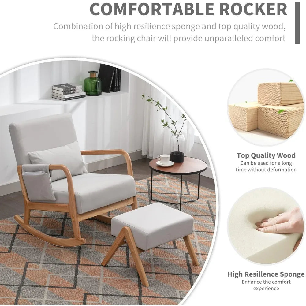 Rocking Chair with Ottoman - Versatile Uses - Children's Room Collection