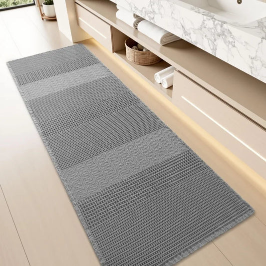 Rug Runner 2'x6' - Bath Mat - Kitchen Mat - Boho Decor - Bathroom Collection