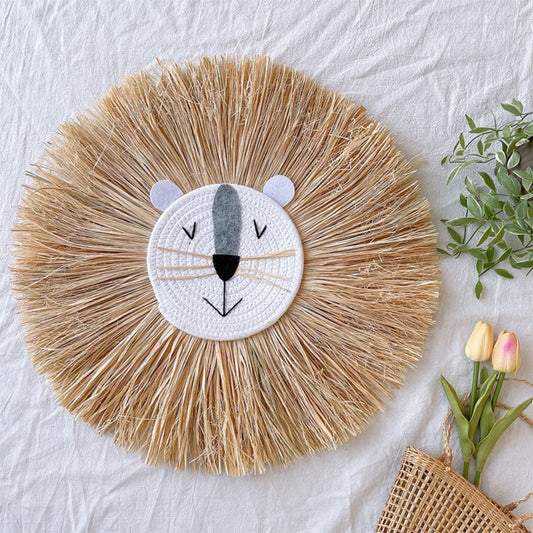 Lion Cartoon Straw Wall Hanging - Tapestry - Children's Room Collection