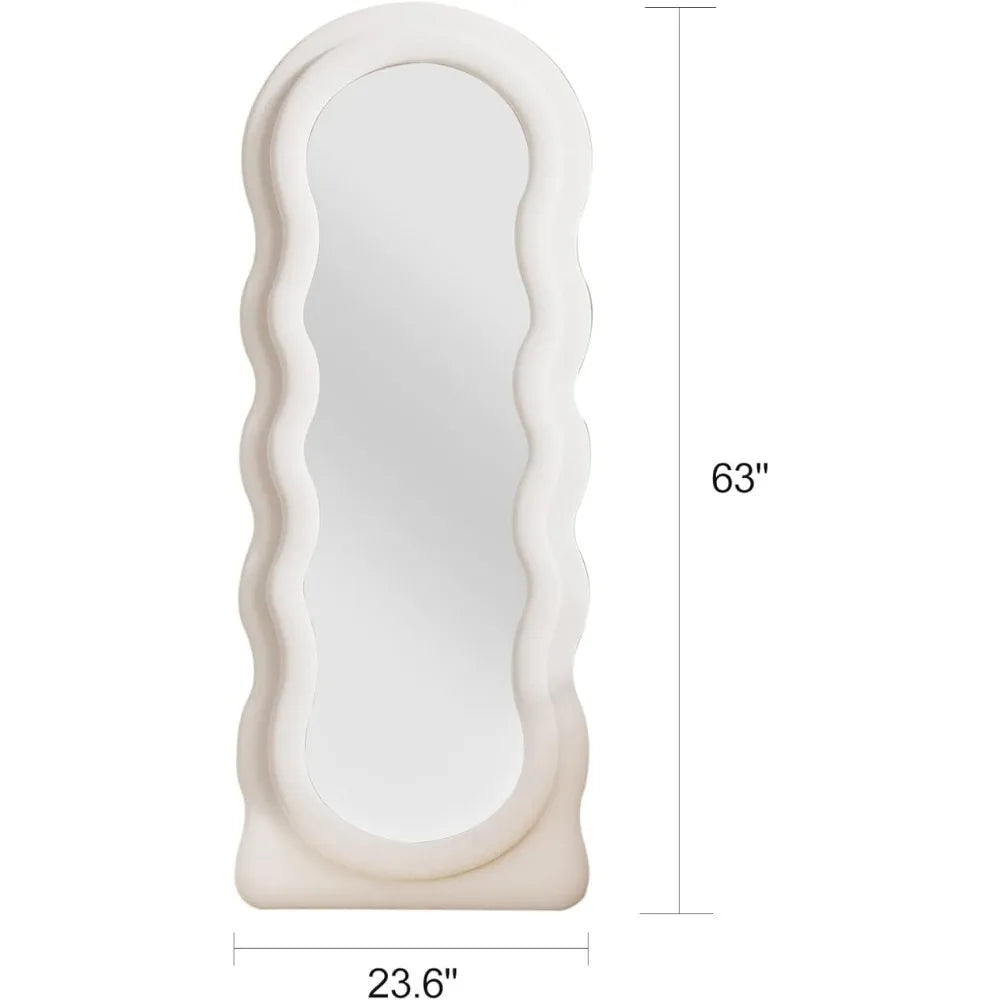 Mirror - Wavy Arched Wood Flannel Frame - Art Deco - Bedroom Collection