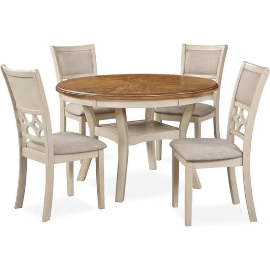 Diningroom Table Set *5Pcs - Round Solid Wood - Diningroom Collection