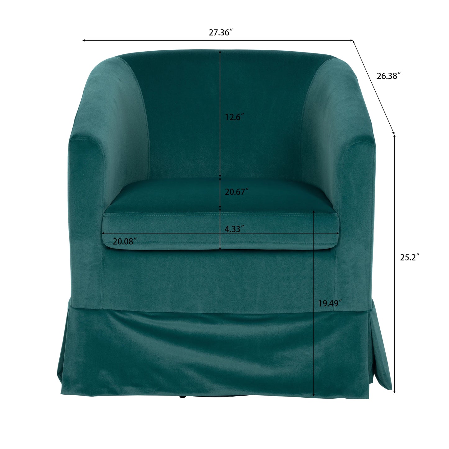 Chair - 360 Degree Swivel - Barrel Accent Chair - Livingroom Collection