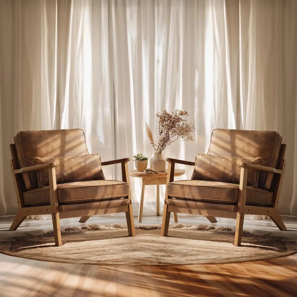 Accent Chair - Solid Wood Frame - Includes Lumbar Pillow - Bedroom Collection