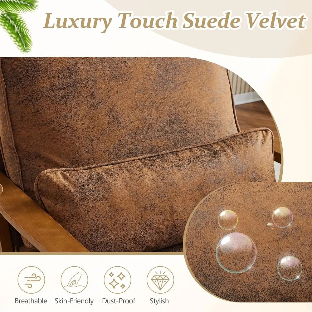 Accent Chair - Solid Wood Frame - Includes Lumbar Pillow - Bedroom Collection