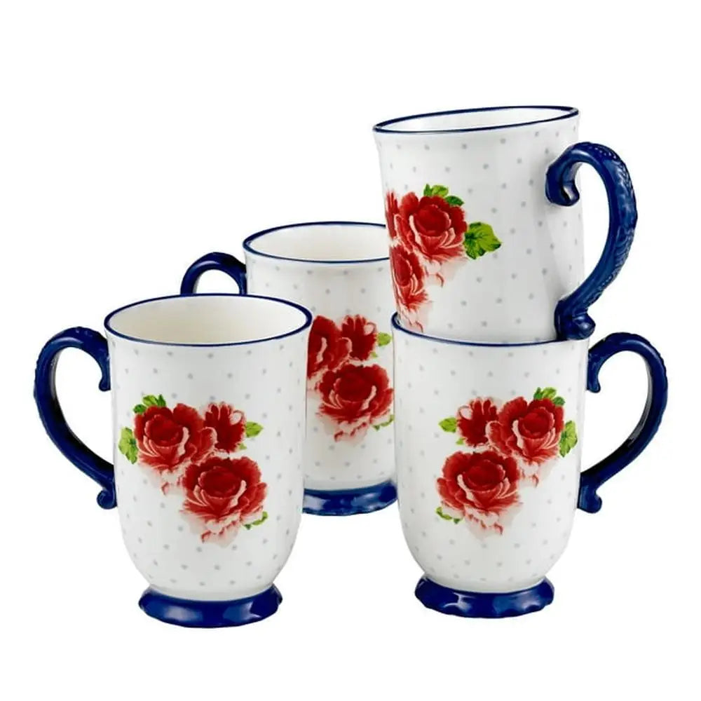 Coffee Mugs - 18 ozs - The Pioneer Woman Brand - Heritage Floral 4-Piece Mug Set