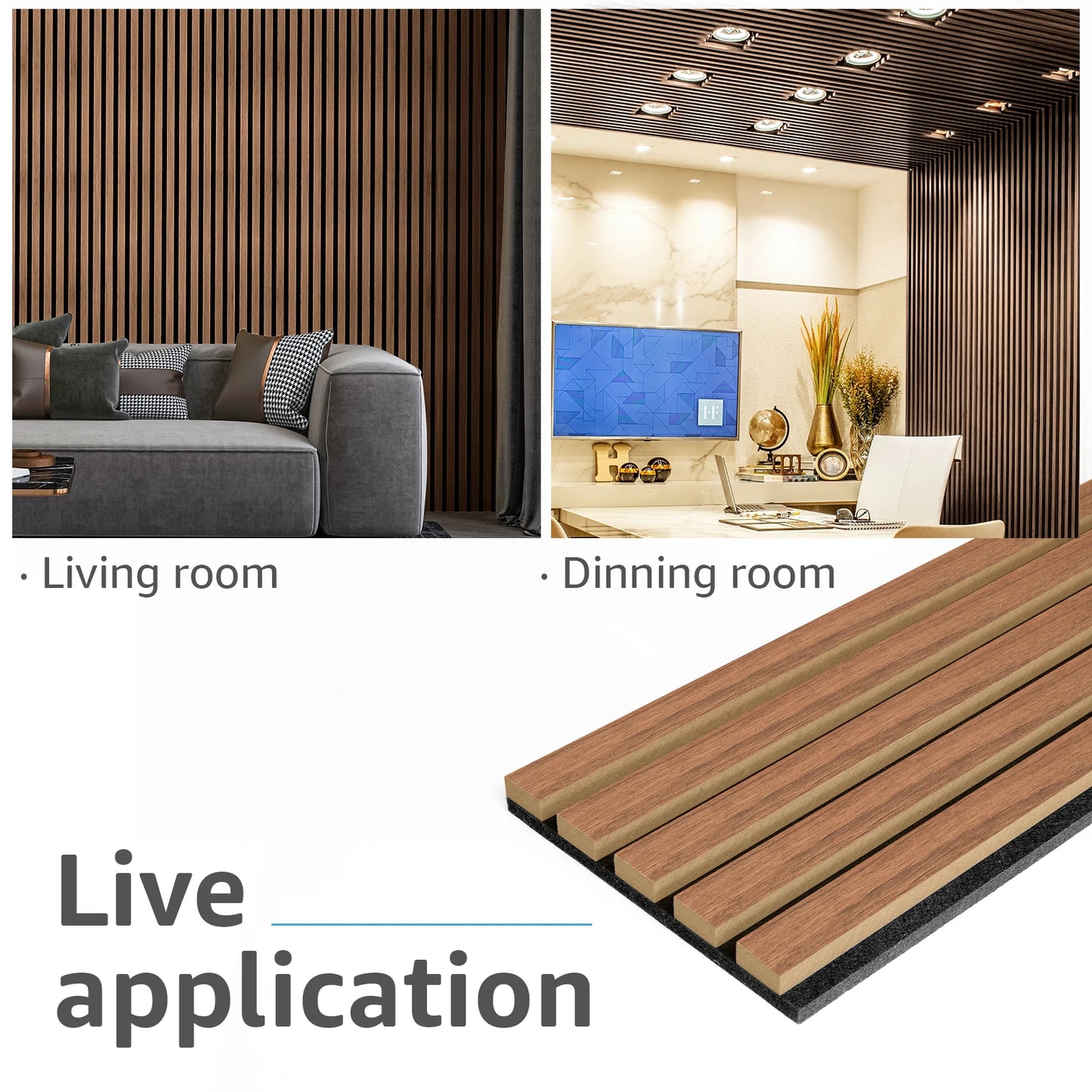 Wood Panel Sets *4Pcs - 94"x8" - Noise Reduction - Acoustic 3D Textured - Home Office Collection