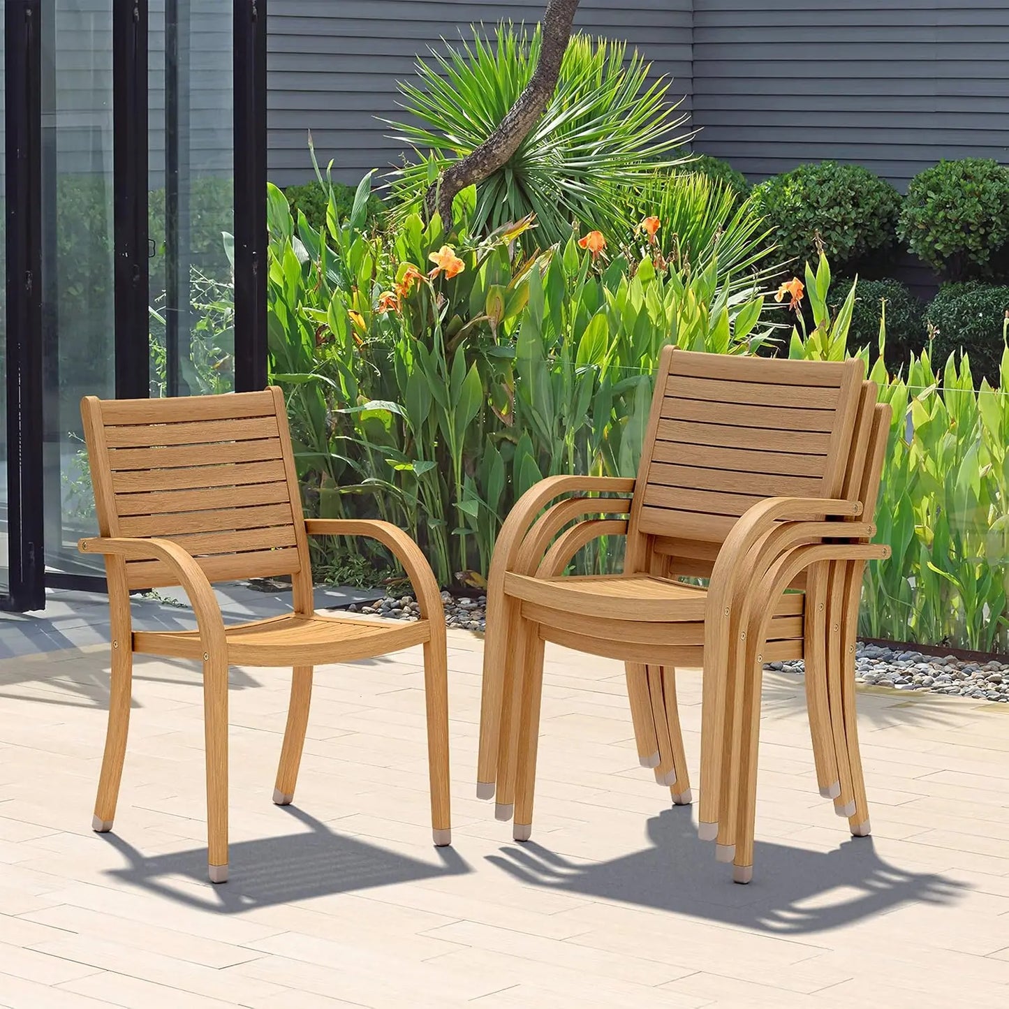 Patio Dining Sets *4 *7 *9 *11 Pcs - Teak Finish - Indoor Outdoor - Patio & Garden Collection