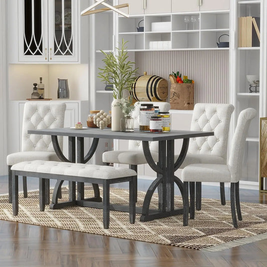 Diningroom Table *6Pcs - Upholstered Seating - Wood - Diningroom Collection