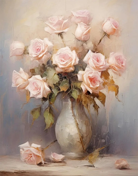 Vintage Rose Bouquet(s) - Oil On Canvas Prints - Still Life