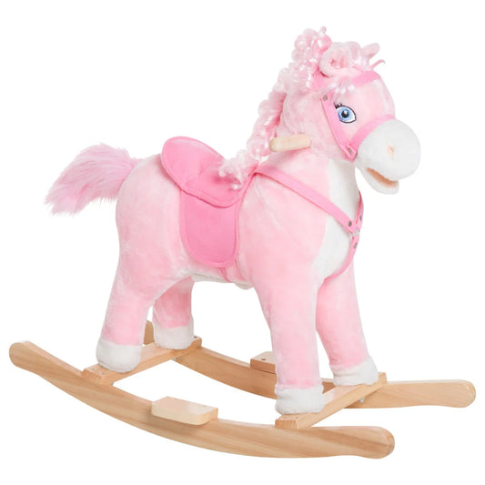 Rocking Horse Toy - Realistic Sounds - Decorative Pink Toy - Children's Room Collection
