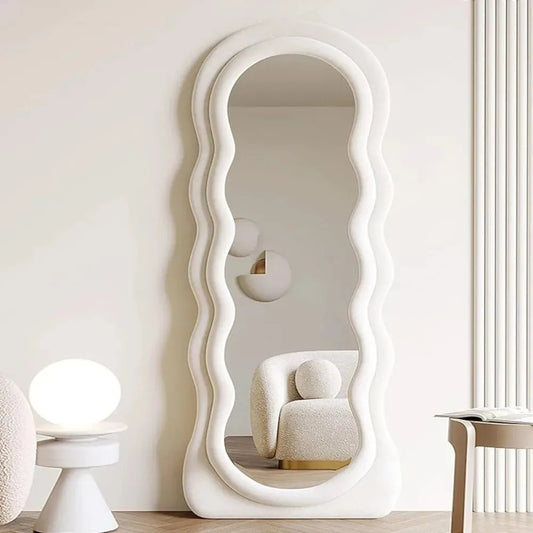 Mirror - Wavy Arched Wood Flannel Frame - Art Deco - Bedroom Collection
