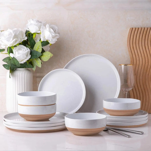 Dinnerware Set *12Pcs - Service for 4 - Handpainted - Scratch & Crack Resistant