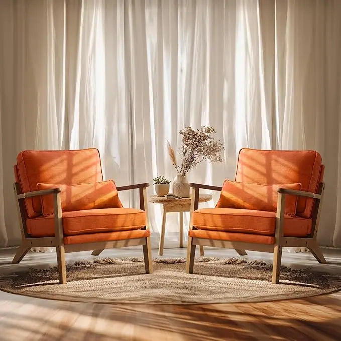 Accent Chair - Solid Wood Frame - Includes Lumbar Pillow - Bedroom Collection
