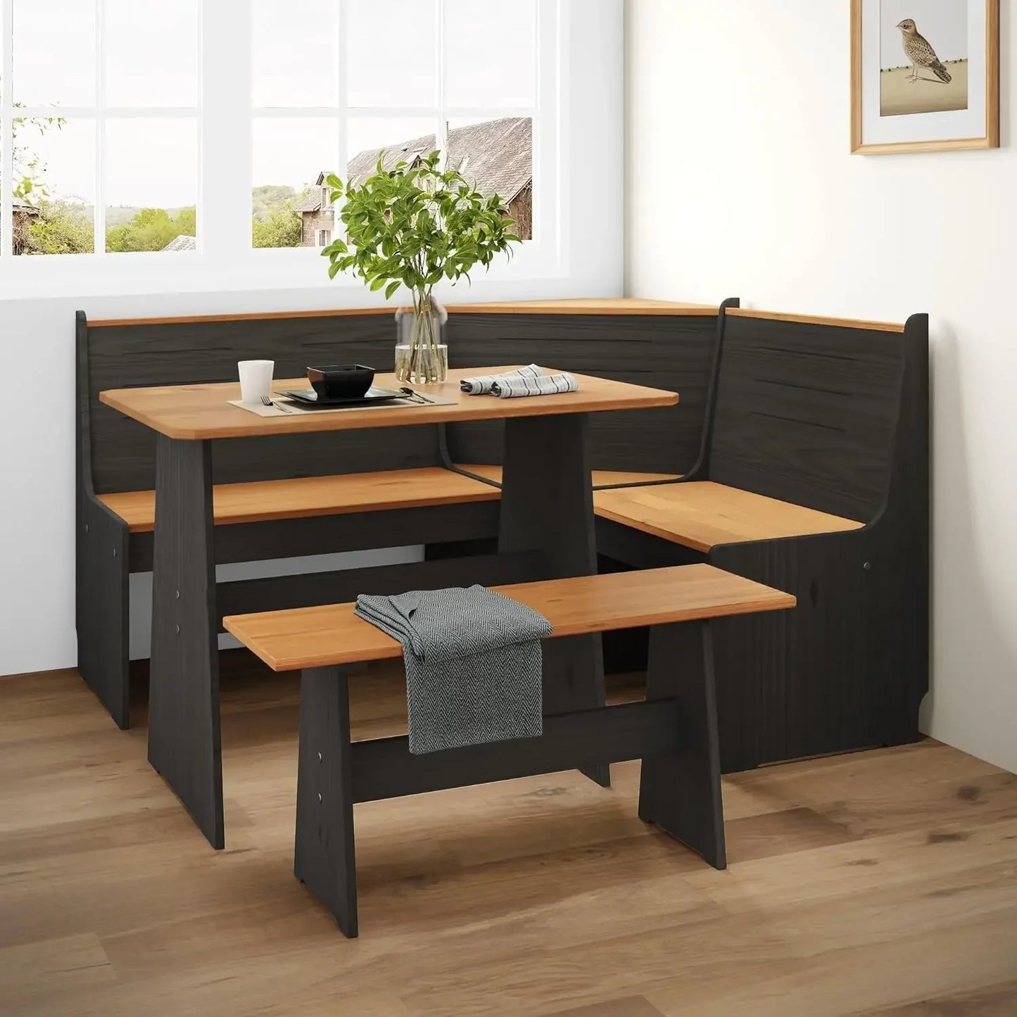 Wood Dining Nook Set *Pcs - Breakfast Nook - Kitchen Collection