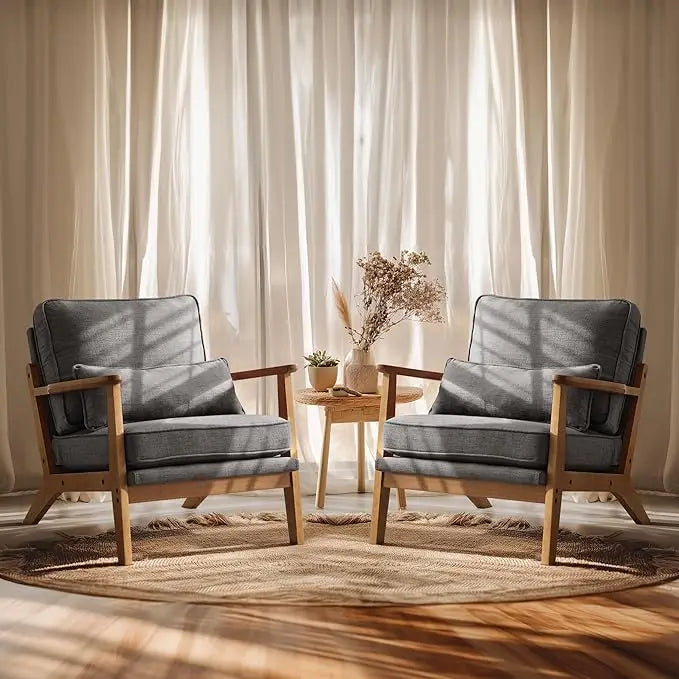 Accent Chair - Solid Wood Frame - Includes Lumbar Pillow - Bedroom Collection