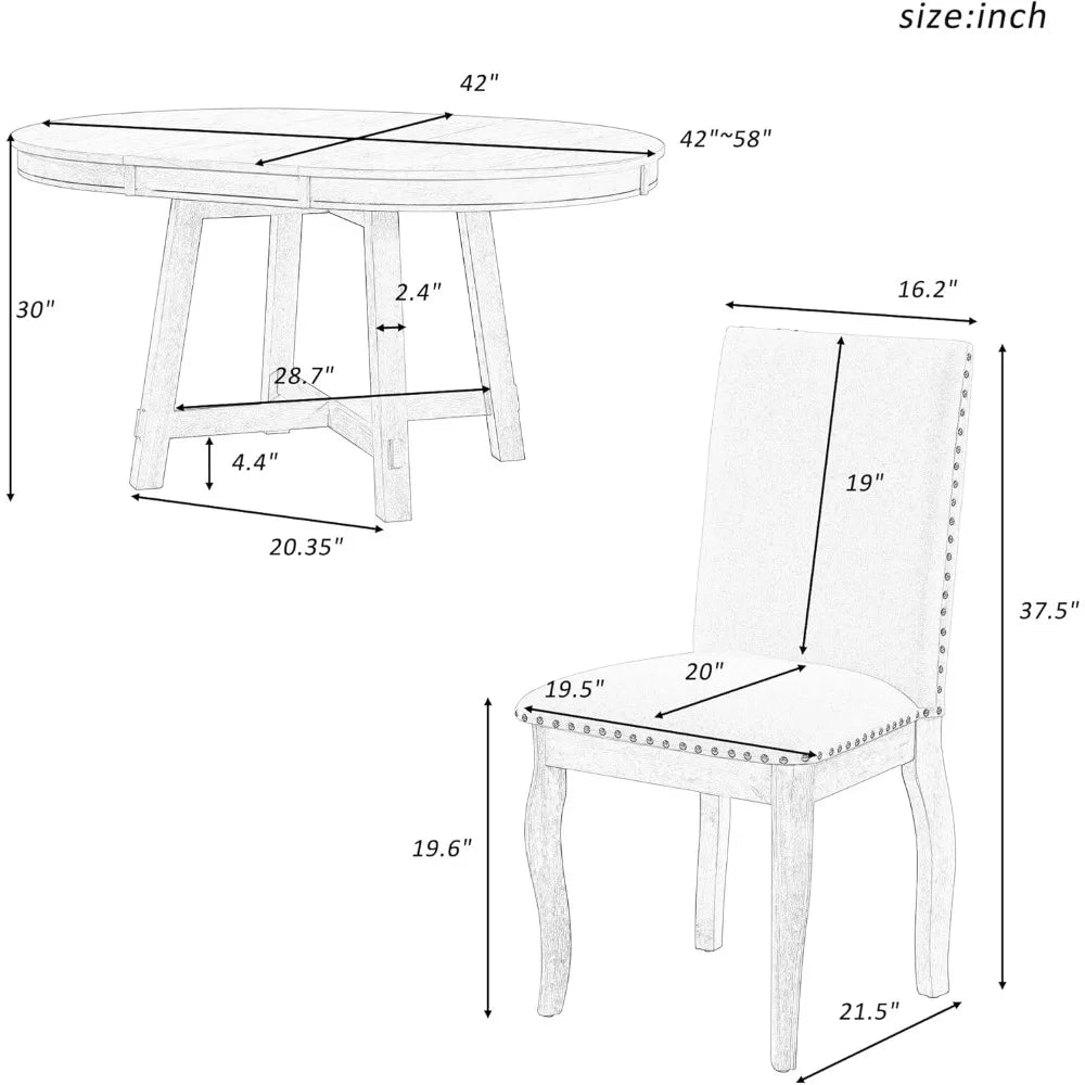 Diningroom Set *5pcs - Extendable Leaf - Seats 4-6 - Diningroom Collection