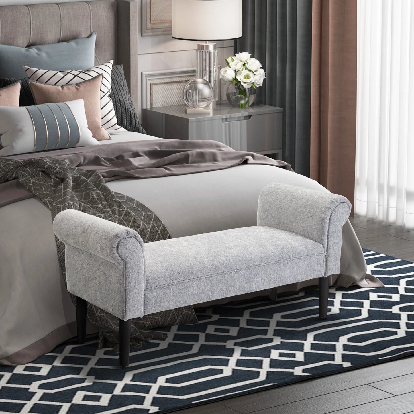 Ottoman - Sofa Chair - 52" Wide - Bedroom Bench
