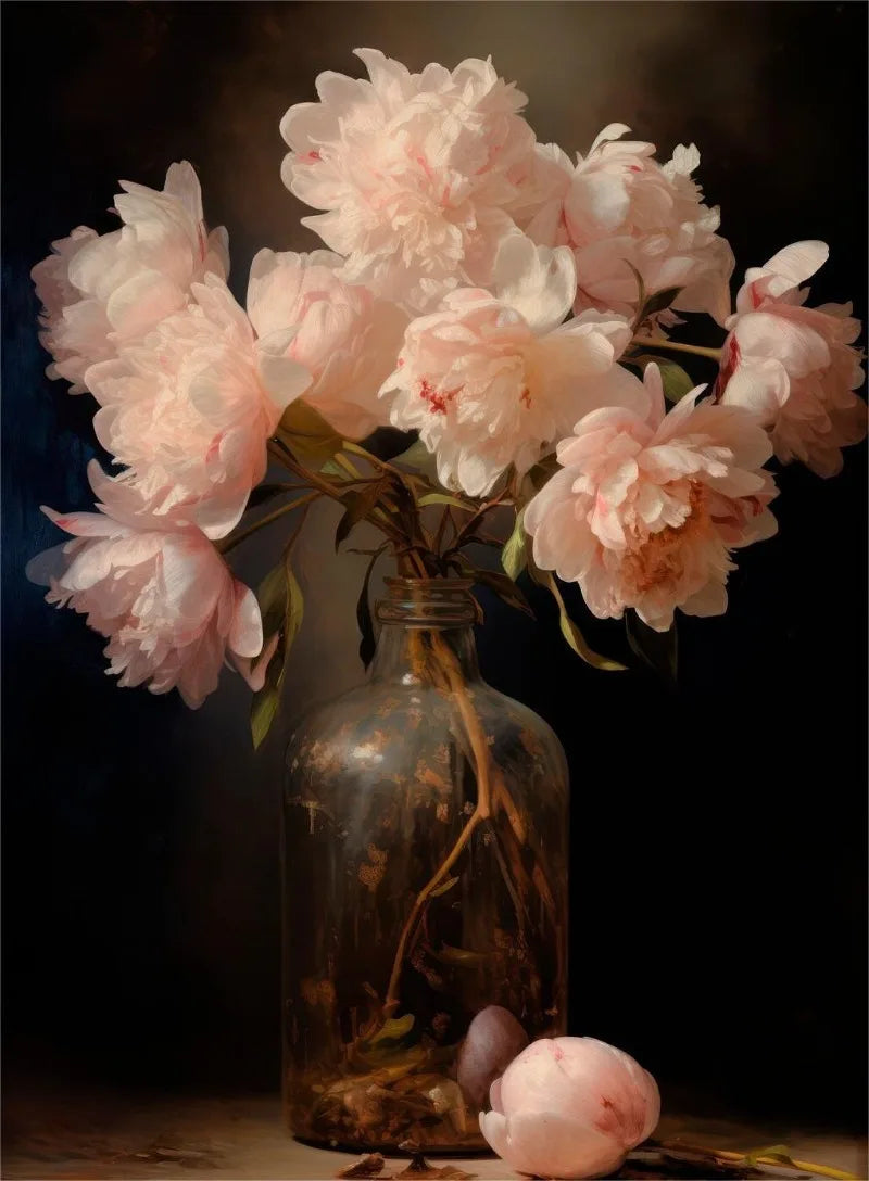 Vintage Rose Bouquet(s) - Oil On Canvas Prints - Still Life