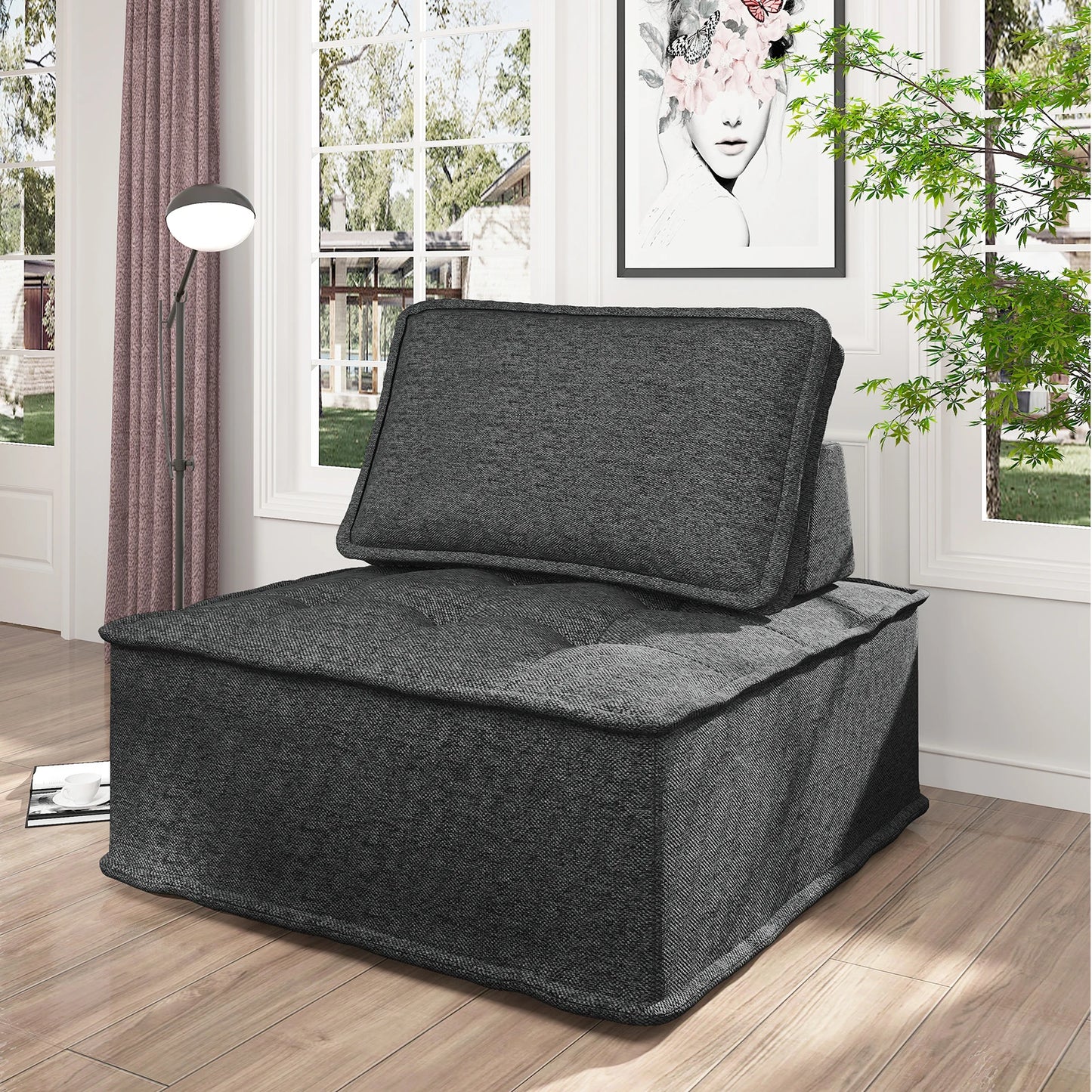 Armless Sofa Chair - Modular Sectional Sofa - Small Footprint