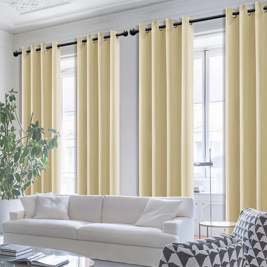 Drapes/Curtains 4 Panels - Blackout - Heat Insultated - Grommets - Bedroom Collection