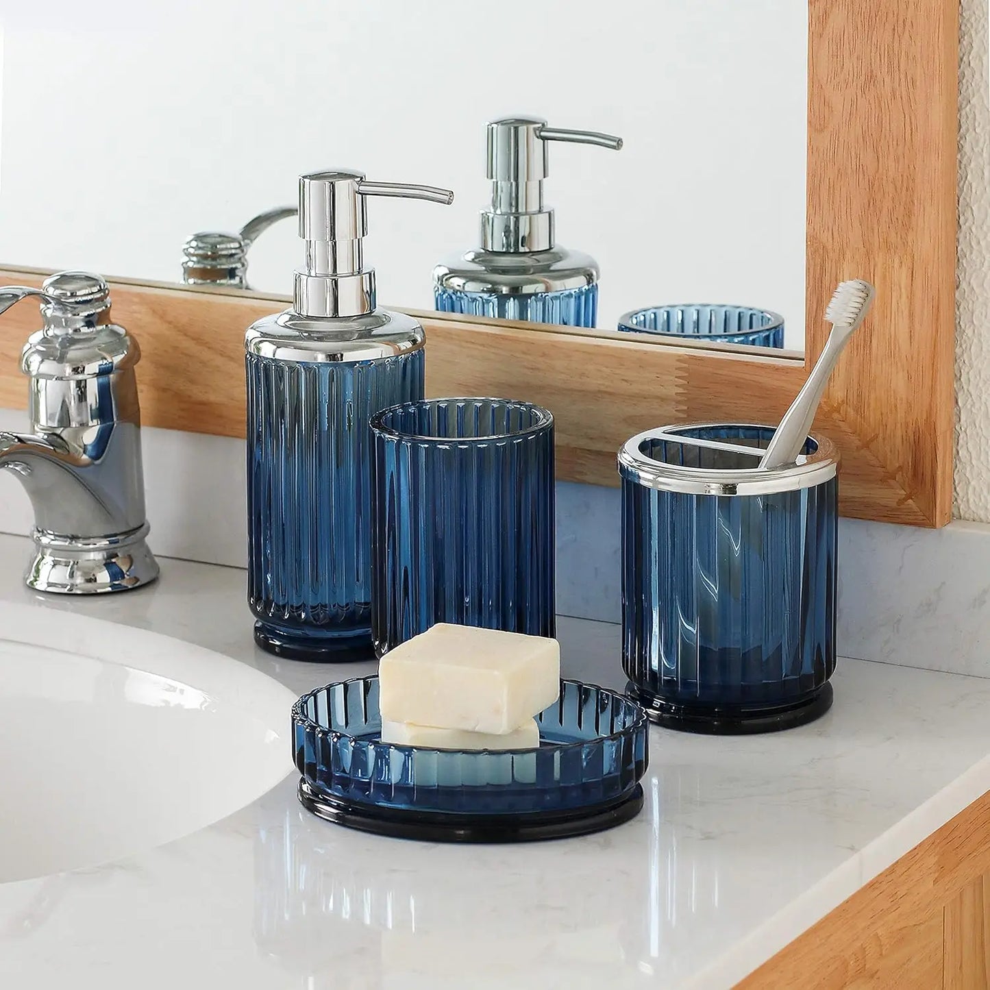 Bathroom - Decorative Glass Accessories - Cobalt Blue - Bathroom Collection