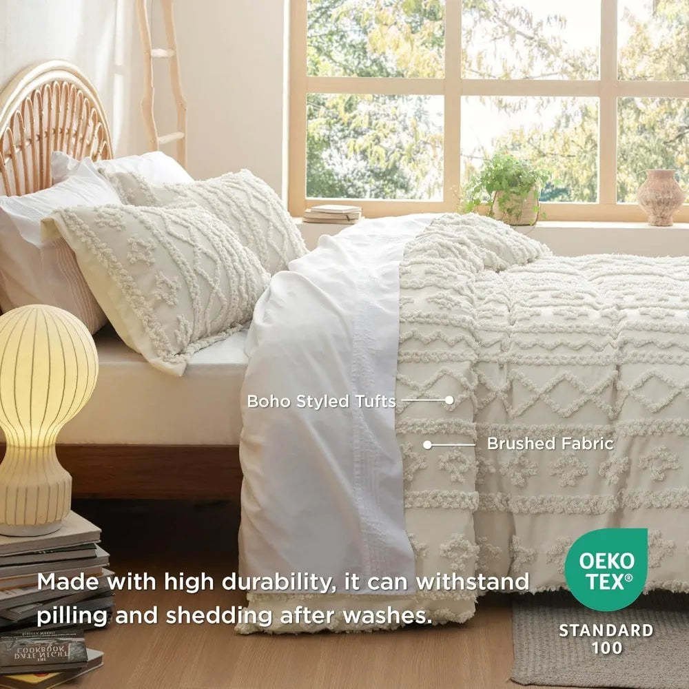 Duvet Cover Set *3Pcs - Bedsure Boho Bedding - King Size - Bedroom Collection