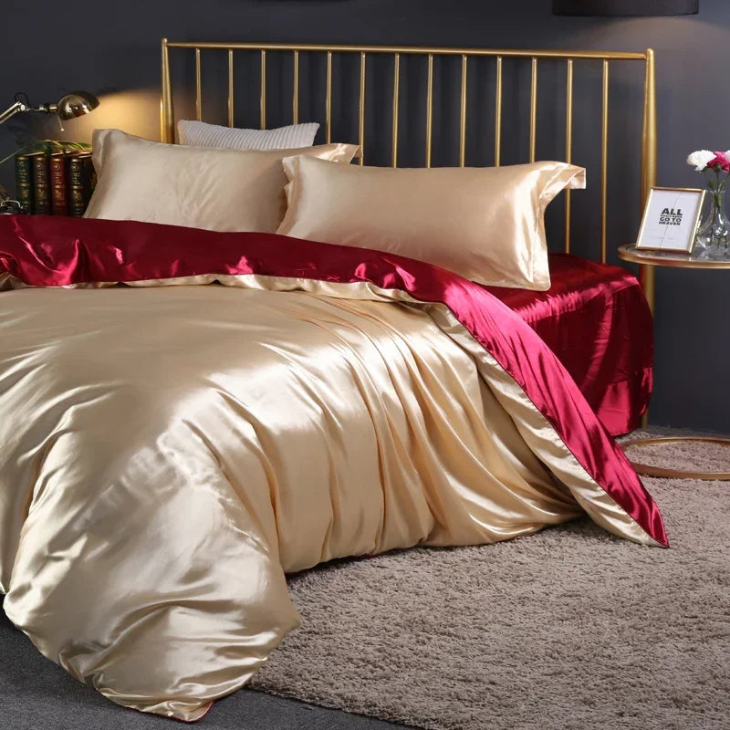 Satin Sheet Sets - Duvet Cover - Luxury Silk Sheets - Bedroom Collection