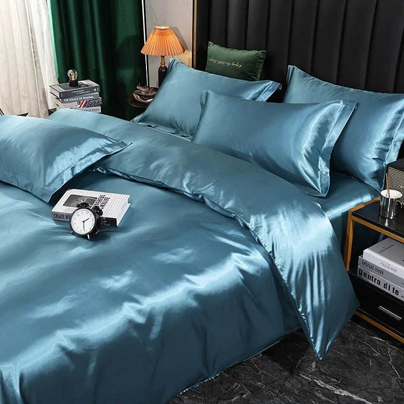 Satin Sheet Sets - Duvet Cover - Luxury Silk Sheets - Bedroom Collection
