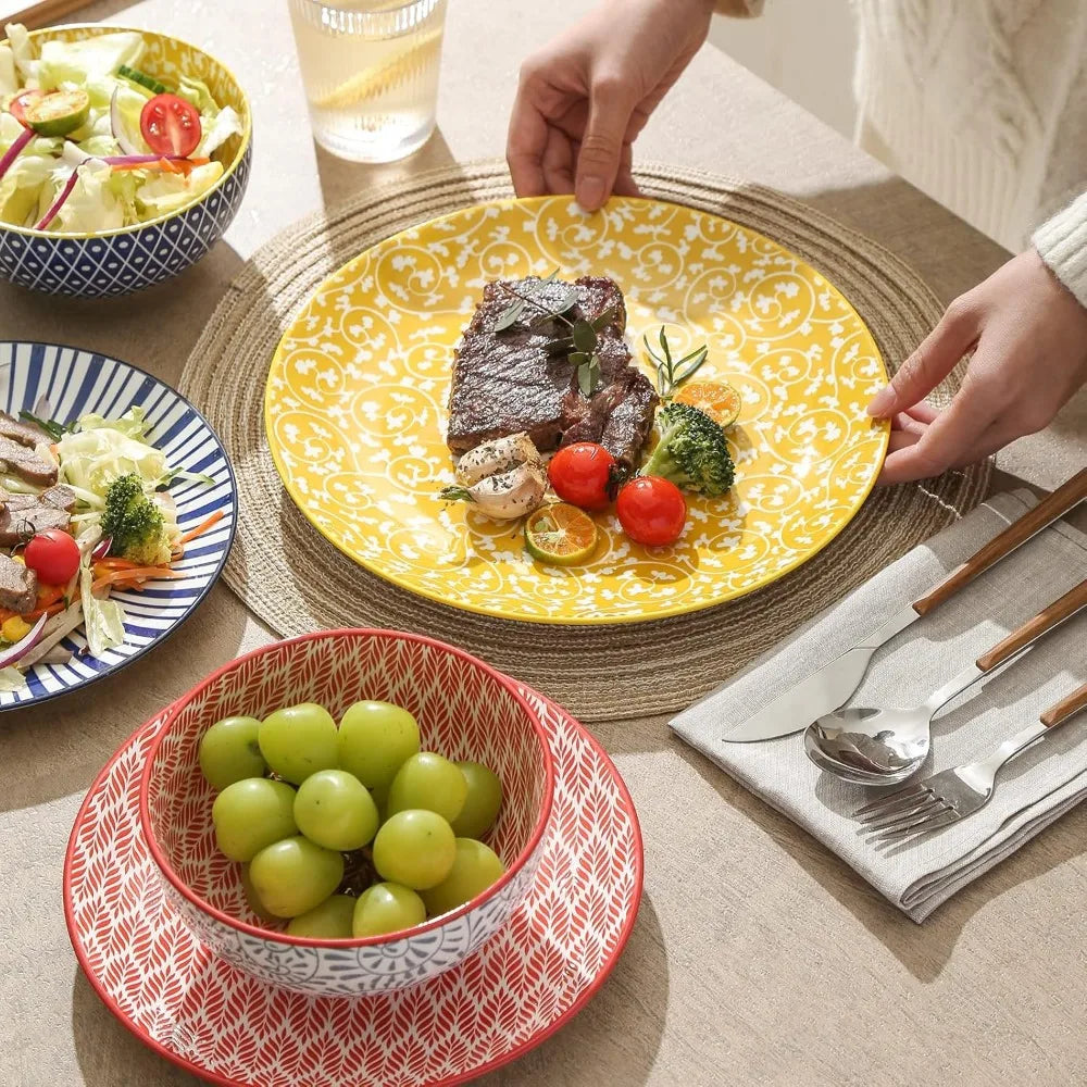Dinnerware Set *12Pcs - Healthy Ceramic Dishes - Service for 4 - Kitchen Collection
