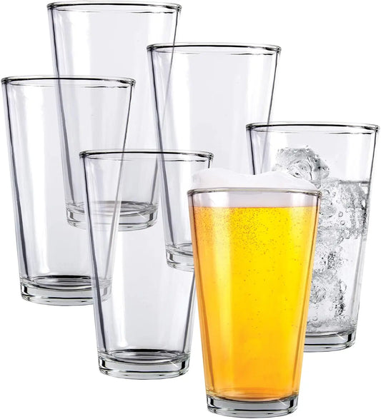 Glass Tumblers - 16 Ozs - Pint Beer Glasses - Diningroom Collection