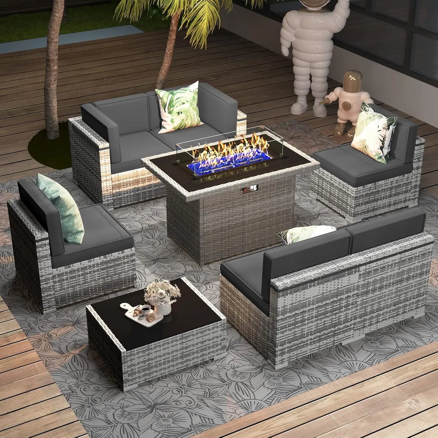 Patio Furniture Set - Firepit Table - Patio & Garden Collection