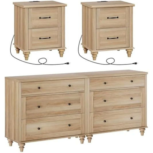 Bedroom Set *4Pcs - 2 Dressers, 2 Nightstands - Bedroom Collection