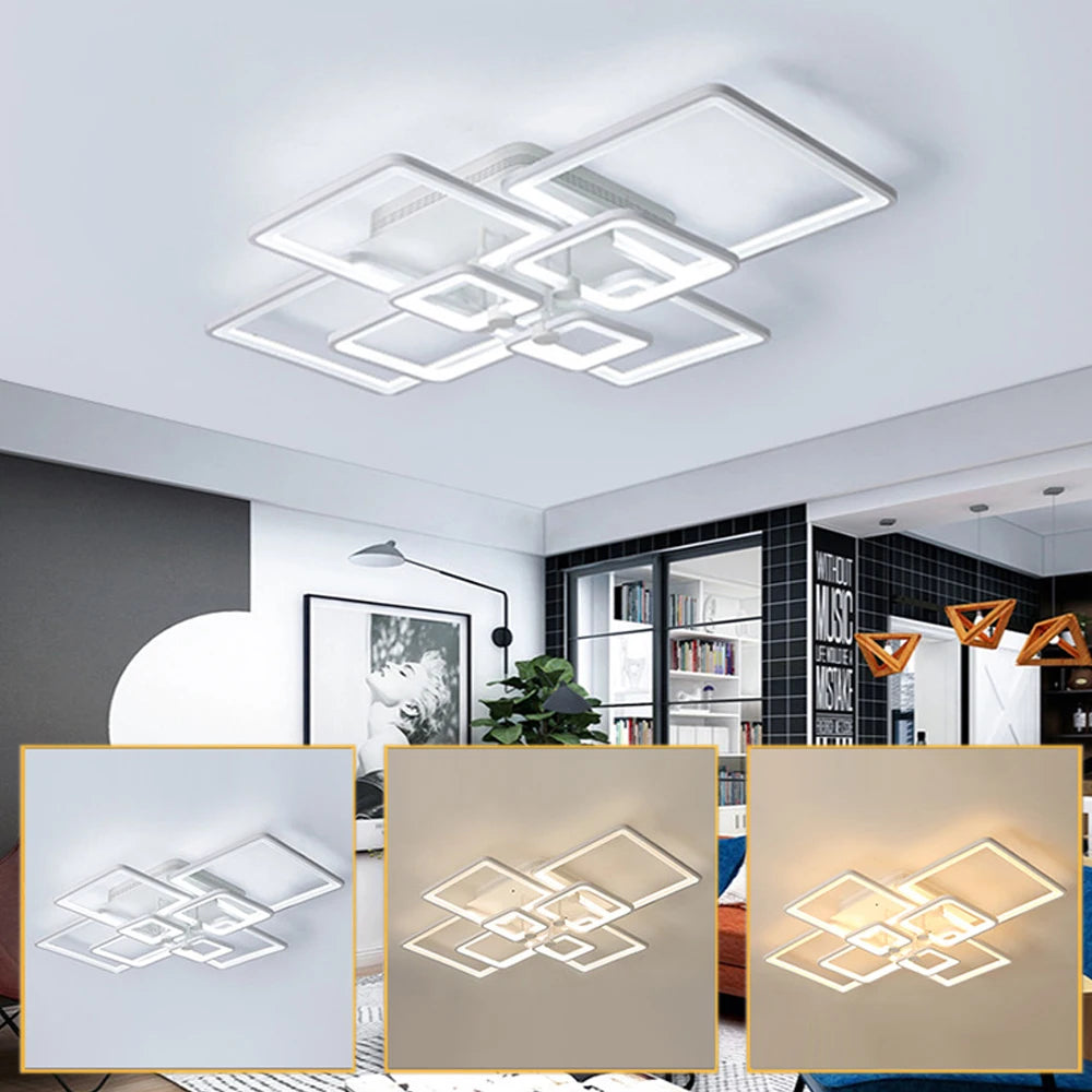 Lighting Chandelier - Square Design - LED Strips - Home Lighting Solutions