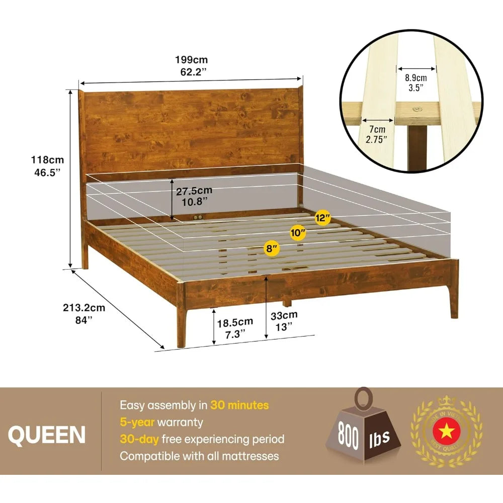Bed Frame - Acacia Haven - Solid Wood