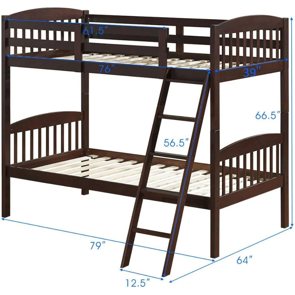 Twin Bed Frame Set *2Pcs - Bunk Bed Frames - Convertible 2 in1 - Childrens Room Collection
