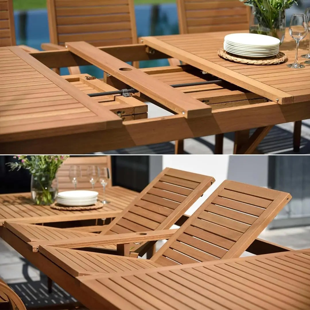 Patio Dining Sets *4 *7 *9 *11 Pcs - Teak Finish - Indoor Outdoor - Patio & Garden Collection