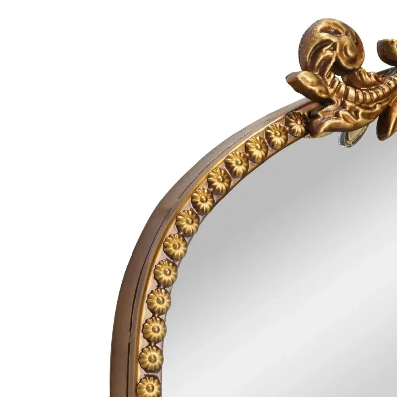 Mirror - Arched Gold Filigree Metal Frame - 20"x30" - Bedroom Collection