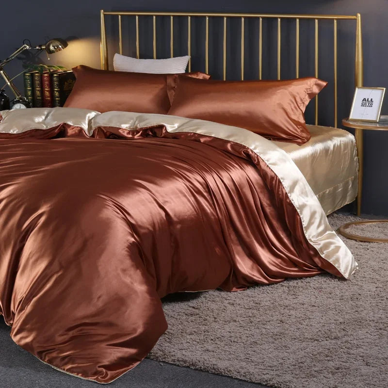 Satin Sheet Sets - Duvet Cover - Luxury Silk Sheets - Bedroom Collection