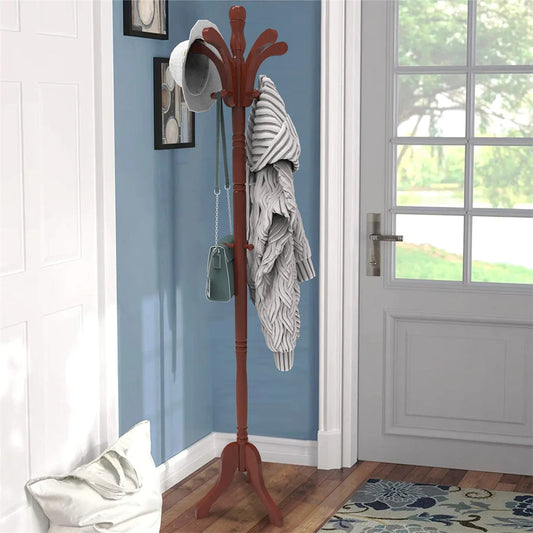 Wisfor Coat, Hat Rack - Solid Wood - Tripod Base