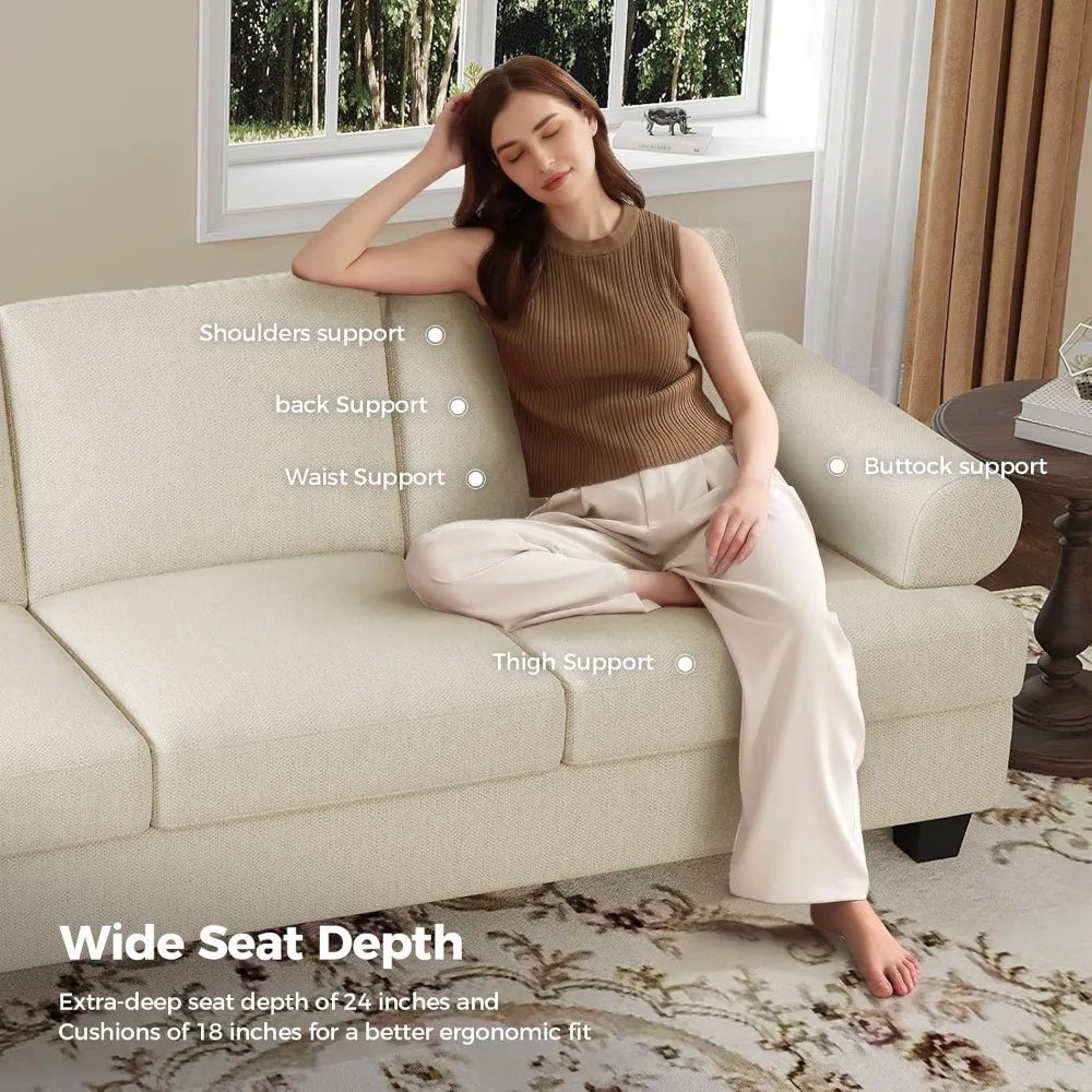 Sofa - 91" Long - Deep Seats - Oversized - 3 Seater - Livingroom Collection