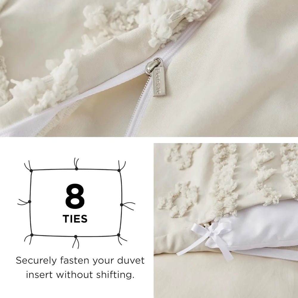 Duvet Cover Set *3Pcs - Bedsure Boho Bedding - King Size - Bedroom Collection