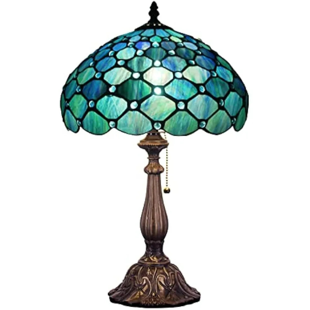 Tiffany Stained Glass Lamp - 12"x12"x19" - Reading Nook Lamp