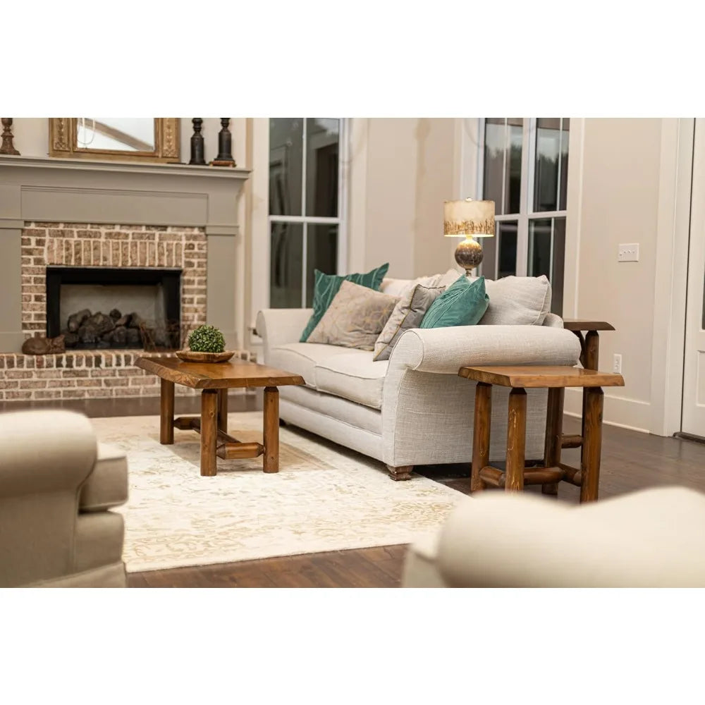 Coffee Table - Live Edge Log Pine and Cedar - Livingroom Collection