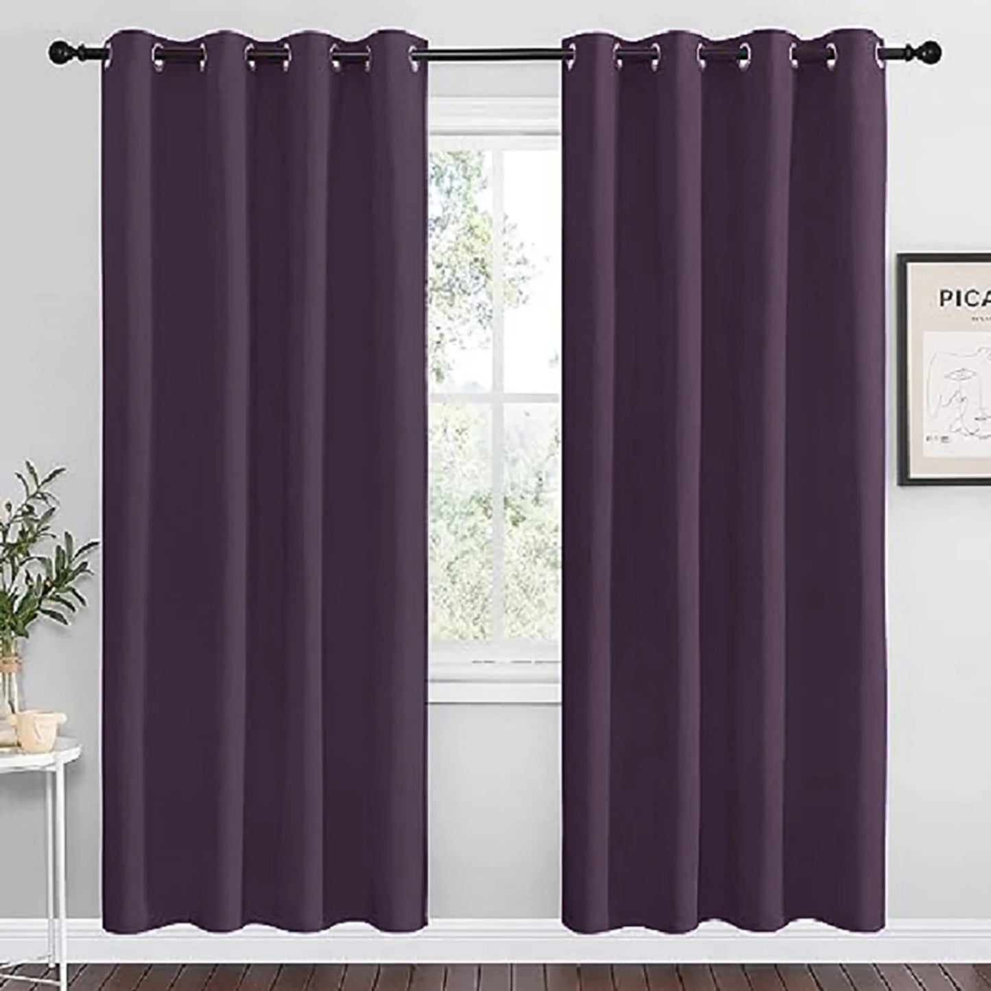 Curtains Drapes 4 Panels - Grommet Top - Blackout & Noise Reduction - Bedroom Collection