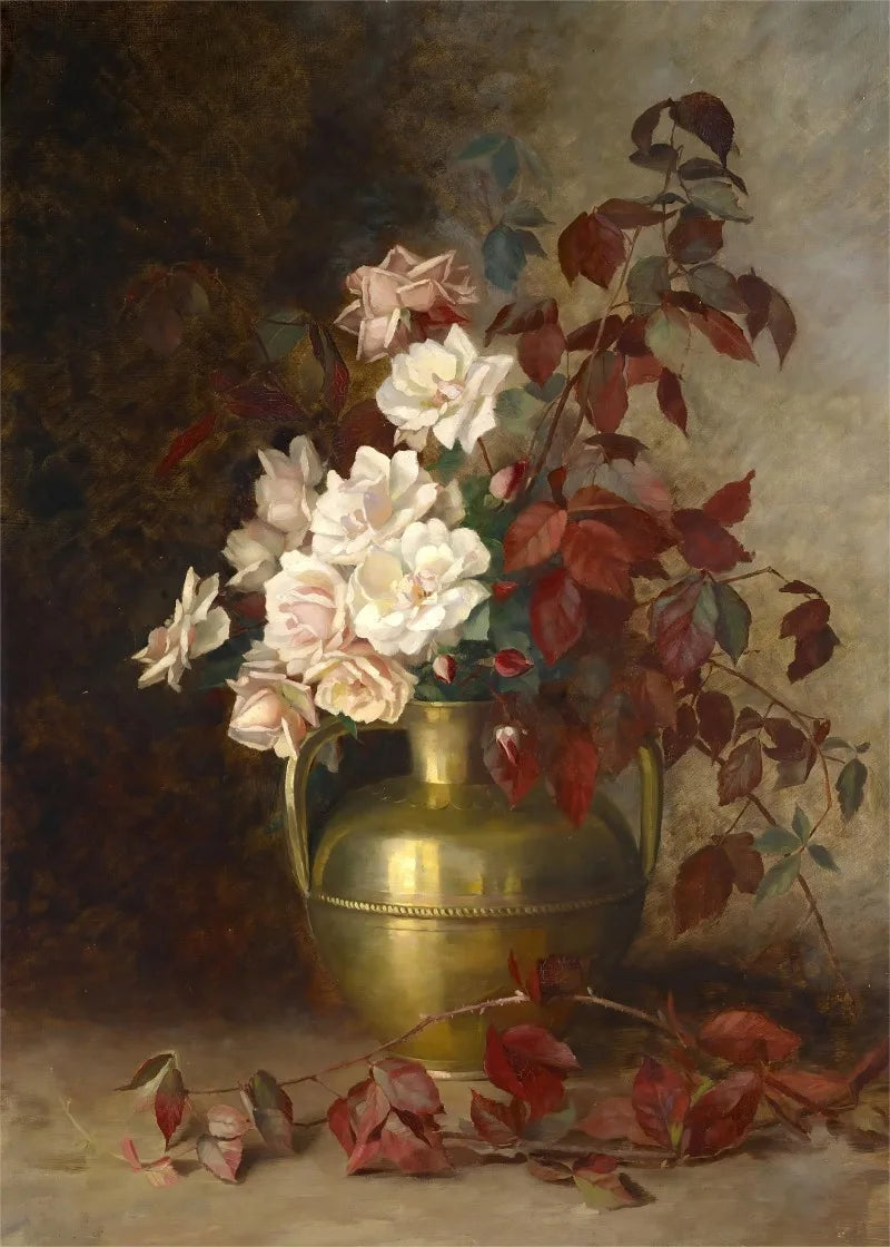 Vintage Rose Bouquet(s) - Oil On Canvas Prints - Still Life
