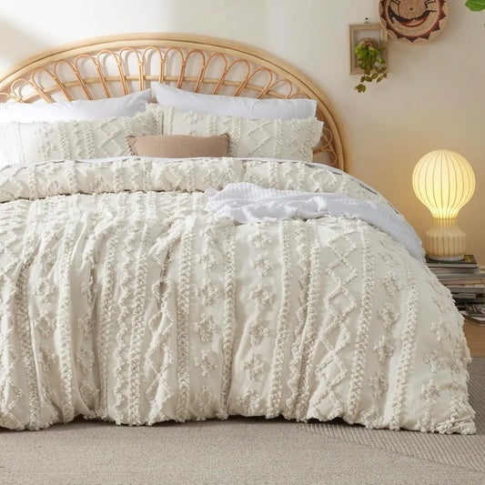 Duvet Cover Set *3Pcs - Bedsure Boho Bedding - King Size - Bedroom Collection