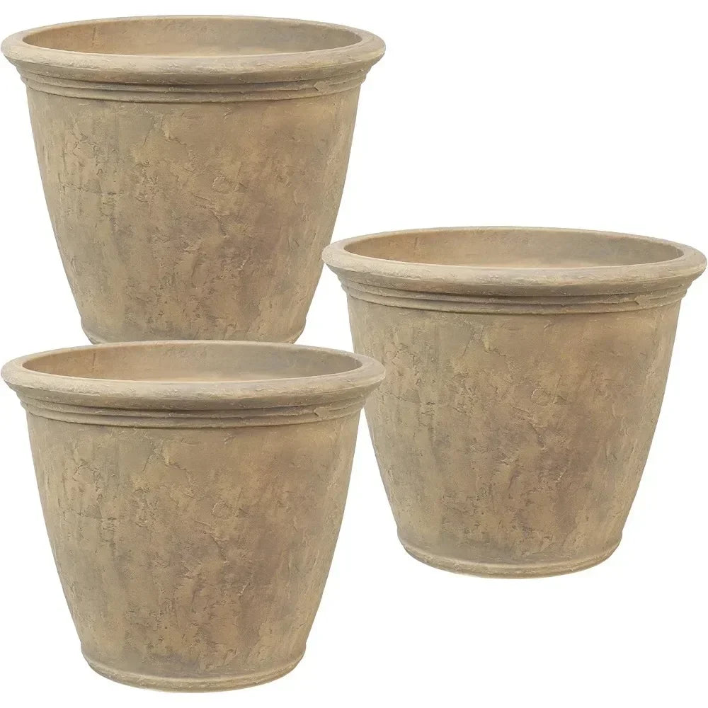 Planters - Polyresin - Anjelica Flower - Indoor & Outdoor - Patio & Garden Collection