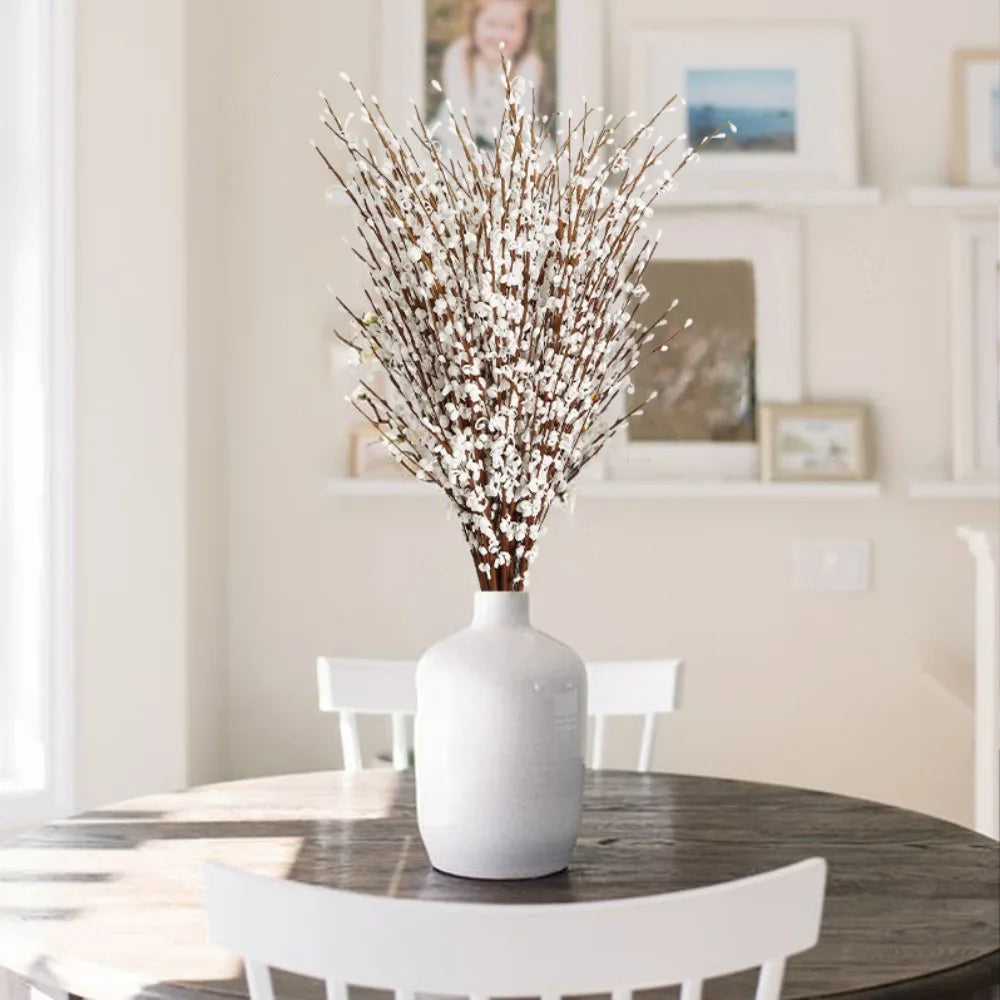 Jasmine Flowers - Faux Pussy Willow Branches - Modern Home Decor - Livingroom Collection