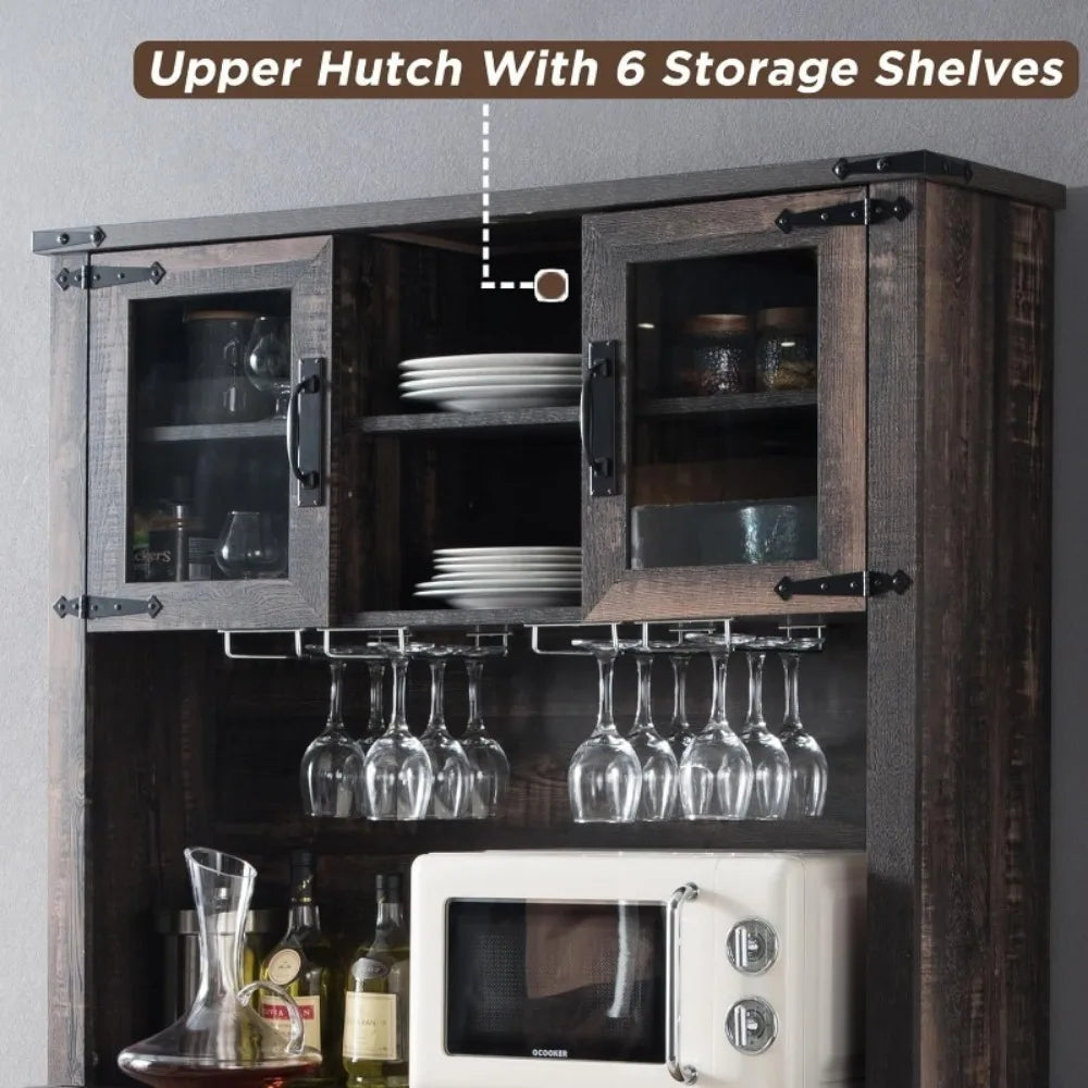 Farmhouse Bar Cabinet Hutch