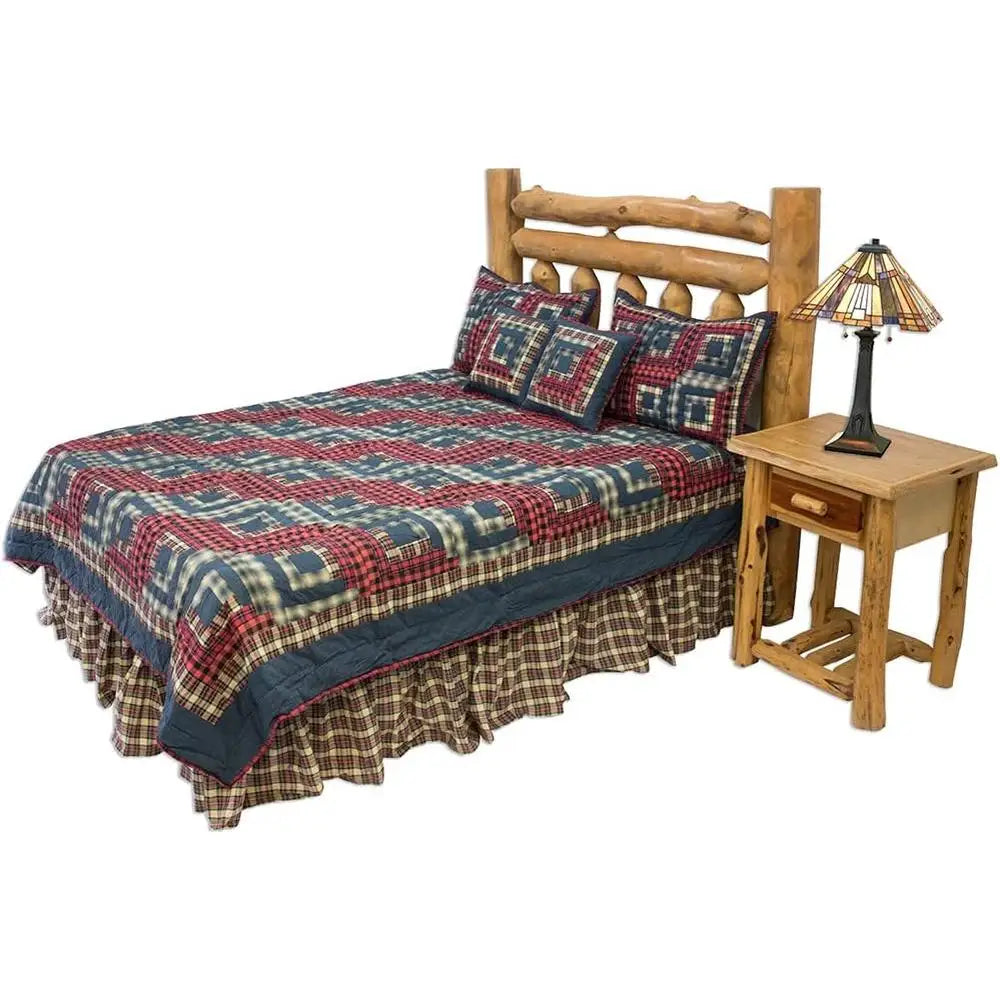 Quilt Set *3Pcs - Handcrafted 100% Cotton - Americana Patchwork Design - Bedroom Collection